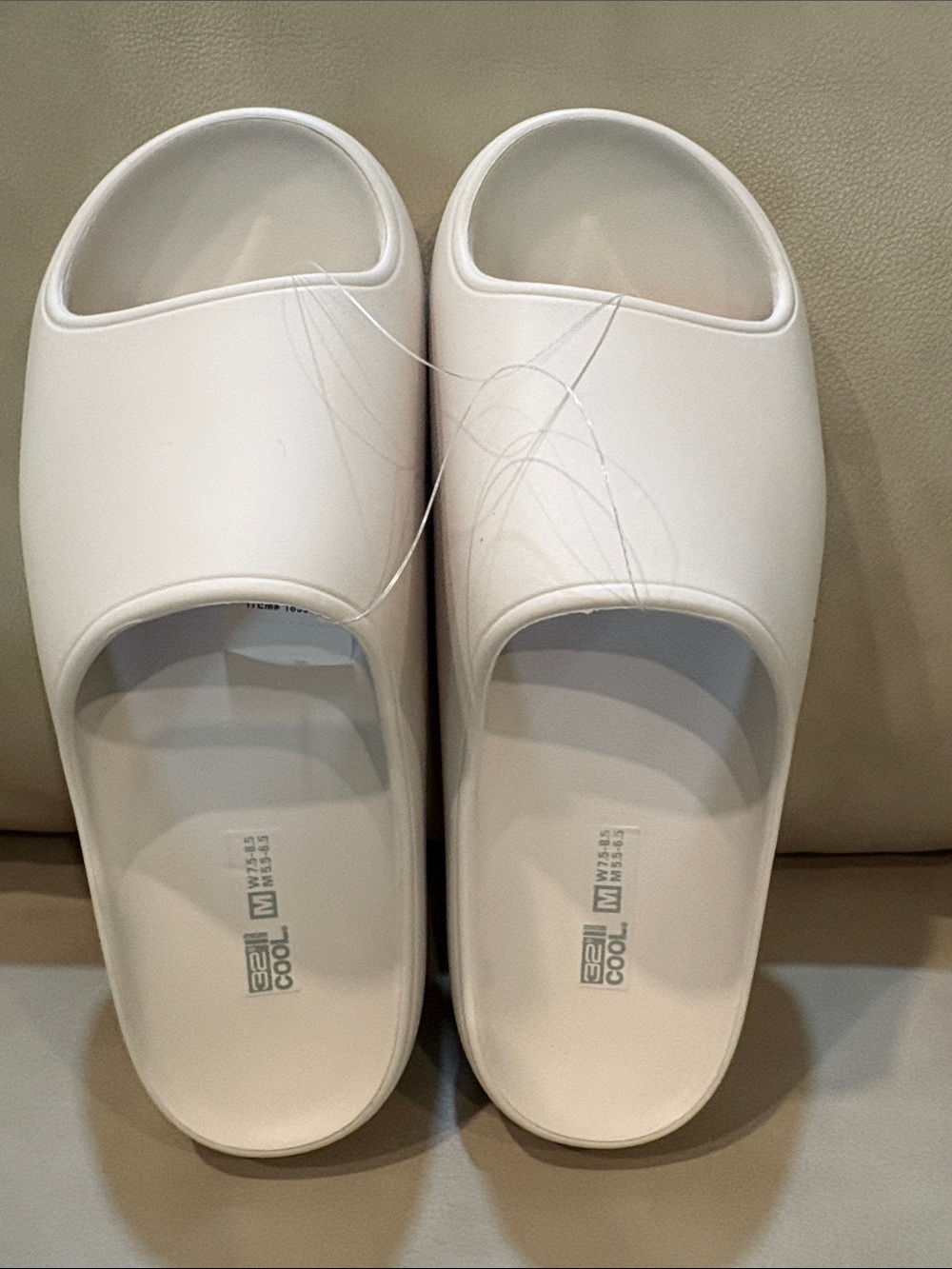 Women’s White Slide Slippers with Cushioned Footbed